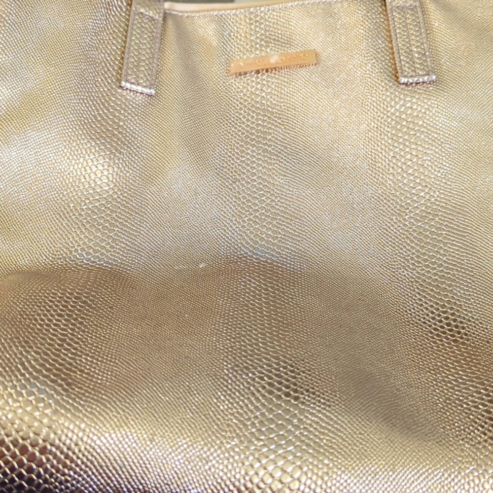 Vince Camuto Rose Gold Animal Print Tote Bag Shimmer - Picture 7 of 8